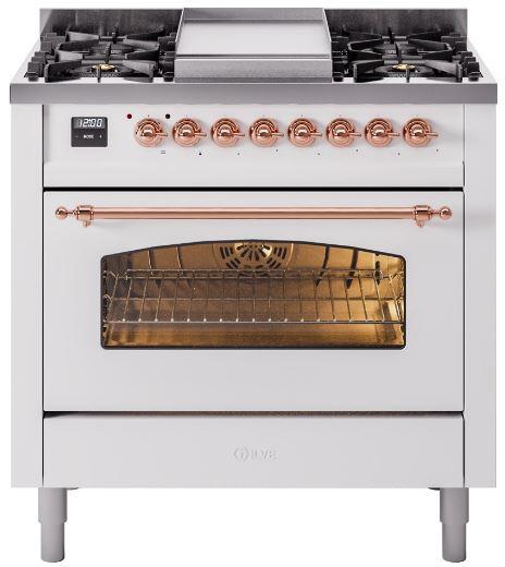 ILVE - 36" Nostalgie II Series Freestanding Dual Fuel Range - Griddle - Natural Gas