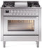 ILVE - 36" Pro Plus II Series Freestanding Dual Fuel Range - Viewing Window(s) - Griddle - Natural Gas