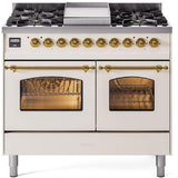 ILVE - 40" Nostalgie II Series Freestanding Dual Fuel Range - Double Oven - Griddle - Natural Gas