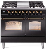 ILVE - 40" Nostalgie II Series Freestanding Dual Fuel Range - Double Oven - Griddle - Natural Gas