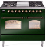 ILVE - 40" Nostalgie II Series Freestanding Dual Fuel Range - Double Oven - Griddle - Natural Gas