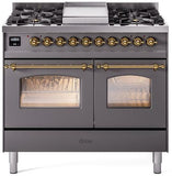 ILVE - 40" Nostalgie II Series Freestanding Dual Fuel Range - Double Oven - Griddle - Natural Gas