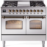 ILVE - 40" Nostalgie II Series Freestanding Dual Fuel Range - Double Oven - Griddle - Natural Gas