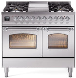 ILVE - 40" Nostalgie II Series Freestanding Dual Fuel Range - Double Oven - Griddle - Natural Gas