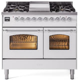 ILVE - 40" Nostalgie II Series Freestanding Dual Fuel Range - Double Oven - Griddle - Natural Gas