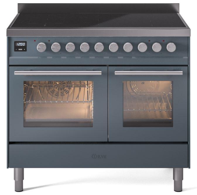 ILVE - 40" Pro Plus II Series Freestanding Electric Induction Range - Double Oven - Viewing Window(s)