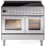 ILVE - 40" Pro Plus II Series Freestanding Electric Induction Range - Double Oven - Viewing Window(s)