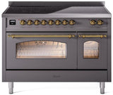 ILVE - 48" Nostalgie II Series Freestanding Electric Induction Range - Double Oven