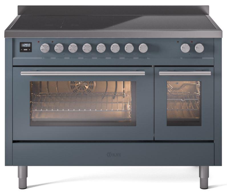 ILVE - 48" Pro Plus II Series Freestanding Electric Induction Range - Double Oven - Viewing Window(s)