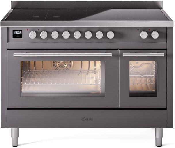 ILVE - 48" Pro Plus II Series Freestanding Electric Induction Range - Double Oven - Viewing Window(s)