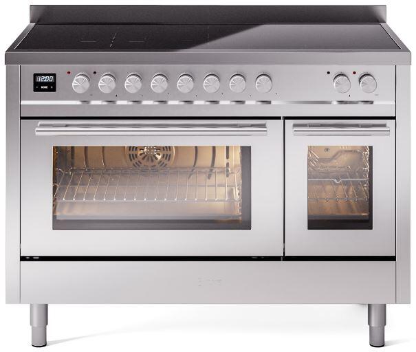 ILVE - 48" Pro Plus II Series Freestanding Electric Induction Range - Double Oven - Viewing Window(s)