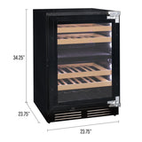 Allavino - 24" Wide Dual Zone Panel Ready Wine Refrigerator - AO VCWR-24PRD-2R