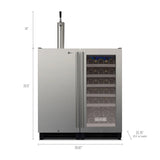 Allavino - 30" Side-by-Side Single Tap Kegerator and Single Zone Wine Refrigerator - BF VS15-1WK-L