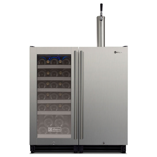 Allavino - 30" Side-by-Side Single Zone Wine Refrigerator and Single Tap Kegerator - BF VS15-1WK
