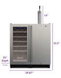 Allavino - 30" Side-by-Side Single Zone Wine Refrigerator and Single Tap Kegerator - BF VS15-1WK