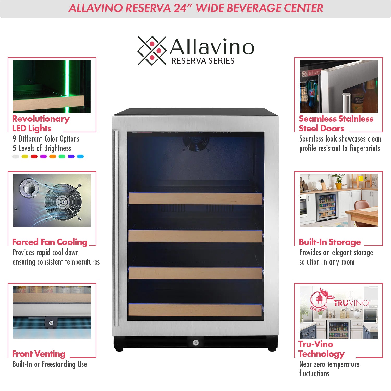 Allavino - 24" Wide Reserva Series Stainless Steel Beverage Center