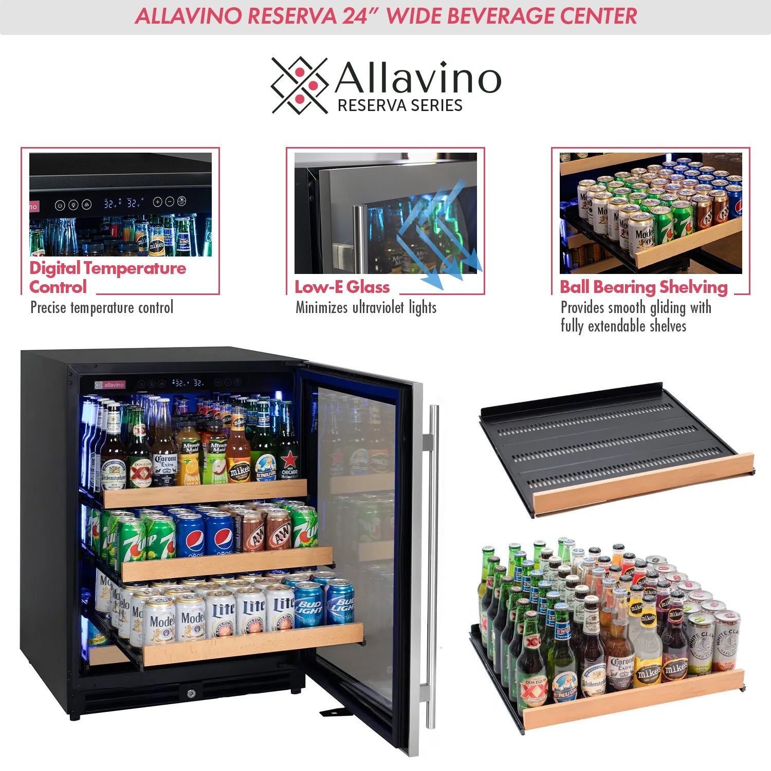 Allavino - 24" Wide Reserva Series Stainless Steel Beverage Center