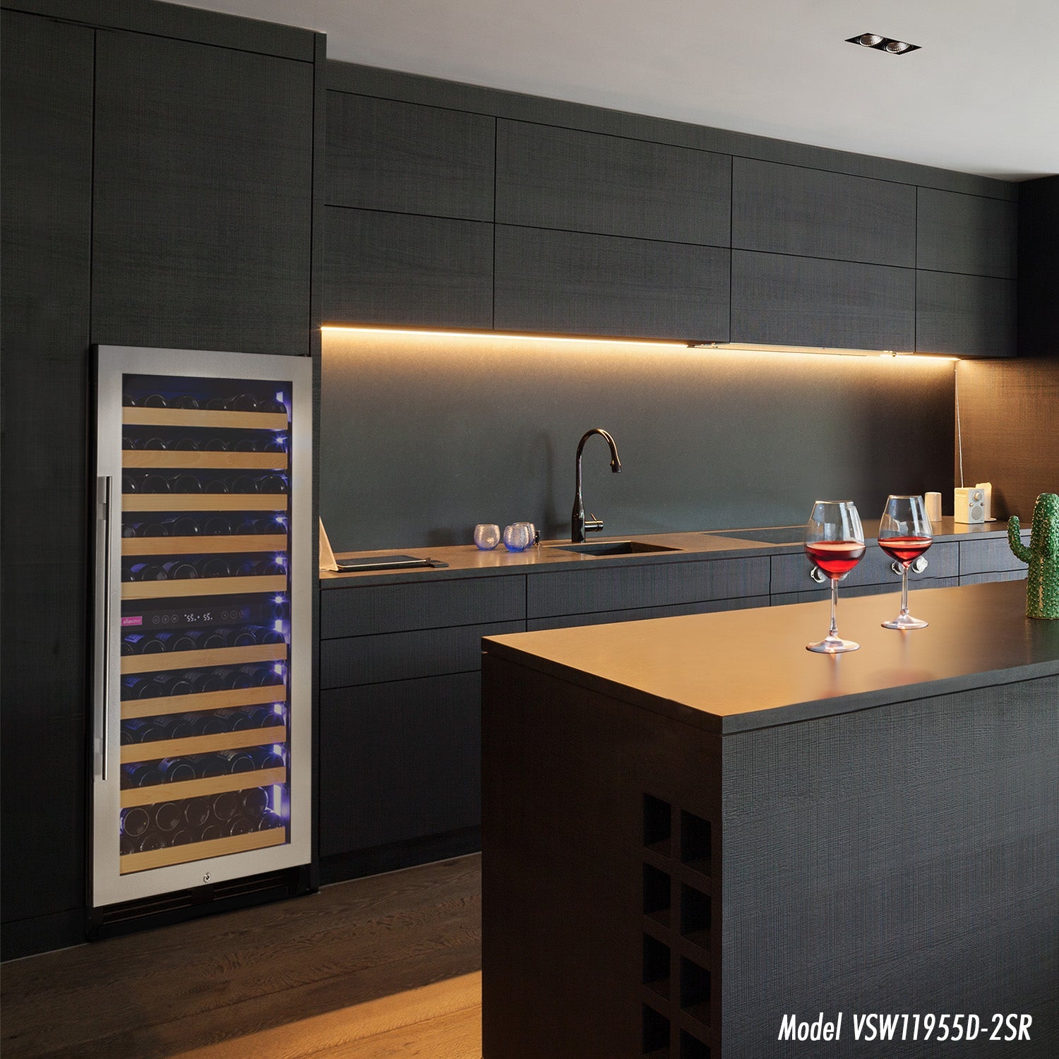Allavino - Reserva Series 119 Bottle 55" Tall Single Zone Left Hinge Stainless Steel Wine Refrigerator