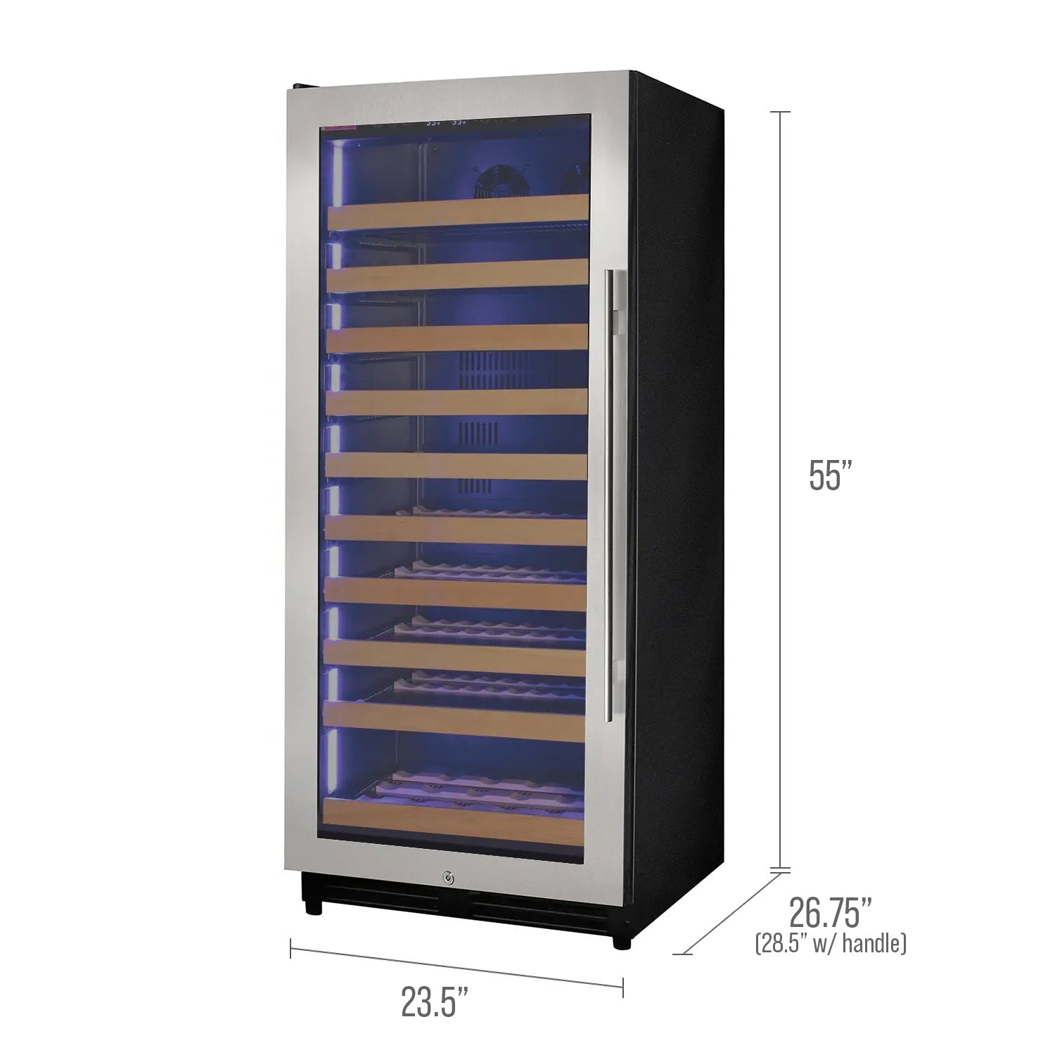 Allavino - Reserva Series 119 Bottle 55" Tall Single Zone Left Hinge Stainless Steel Wine Refrigerator