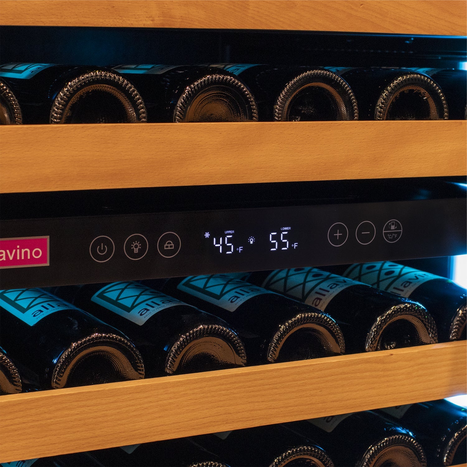 Allavino - Reserva Series 119 Bottle 55" Tall Single Zone Left Hinge Stainless Steel Wine Refrigerator
