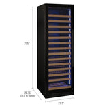 Allavino - Reserva Series 163 Bottle 71" Tall Single Zone Black Glass Door Wine Refrigerator