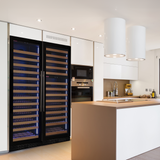 Allavino - Reserva Series 317 Bottle 71" Tall Three Zone Black Glass Side-by-Side Wine Refrigerator - BF 3Z-VSW15471-BG
