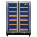 Allavino - Reserva Series 36 Bottle Dual Zone Wine Refrigerator with Stainless Steel French Doors - AO VSW3634FD-2S