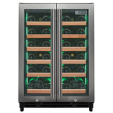 Allavino - Reserva Series 36 Bottle Dual Zone Wine Refrigerator with Stainless Steel French Doors - AO VSW3634FD-2S