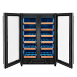 Allavino - Reserva Series 36 Bottle Dual Zone Wine Refrigerator with Stainless Steel French Doors - AO VSW3634FD-2S