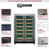 Allavino - Reserva Series 36 Bottle Dual Zone Wine Refrigerator with Stainless Steel French Doors - AO VSW3634FD-2S