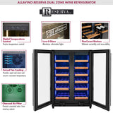 Allavino - Reserva Series 36 Bottle Dual Zone Wine Refrigerator with Stainless Steel French Doors - AO VSW3634FD-2S
