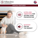 Allavino - Reserva Series - 56 Bottle Dual Zone Built-in Luxury Wine Refrigerator with Black Door