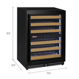 Allavino - Reserva Series - 56 Bottle Dual Zone Built-in Luxury Wine Refrigerator with Black Door