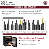 Allavino - Reserva Series - 56 Bottle Dual Zone Built-in Luxury Wine Refrigerator with Black Door