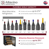 Allavino - Reserva Series - 56 Bottle Dual Zone Built-in Luxury Wine Refrigerator with Stainless Steel Door