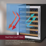 Allavino - Reserva Series - 56 Bottle Dual Zone Built-in Luxury Wine Refrigerator with Stainless Steel Door