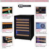 Allavino - Reserva Series - 56 Bottle Single Zone Built-in Luxury Wine Refrigerator with Black Door