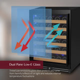 Allavino - Reserva Series - 56 Bottle Single Zone Built-in Luxury Wine Refrigerator with Black Door