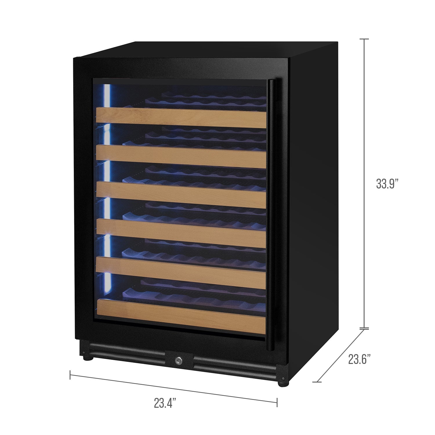 Allavino - Reserva Series - 56 Bottle Single Zone Built-in Luxury Wine Refrigerator with Black Door