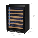 Allavino - Reserva Series - 56 Bottle Single Zone Built-in Luxury Wine Refrigerator with Black Door