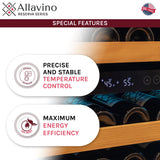 Allavino - Reserva Series - 56 Bottle Single Zone Built-in Luxury Wine Refrigerator with Black Door