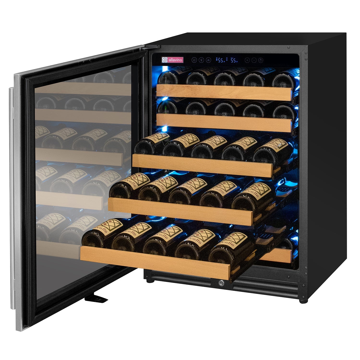 Allavino - Reserva Series - 56 Bottle Single Zone Built-in Luxury Wine Refrigerator with Stainless Steel Door