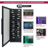 Allavino - Reserva Series 134 Bottle 71" Tall Four Zone Black Side-by-Side Shallow Wine Refrigerator Console - BF 2X-VSW6771D-2B