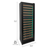 Allavino - Reserva Series 67 Bottle 71" Tall Dual Zone Black Shallow Wine Refrigerator with Wood Shelf Fronts