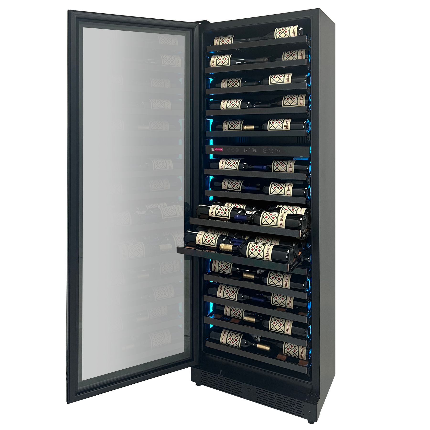 Allavino - Reserva Series 67 Bottle 71" Tall Dual Zone Black Shallow Wine Refrigerator Console