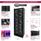 Allavino - Reserva Series 67 Bottle 71" Tall Dual Zone Black Shallow Wine Refrigerator Console