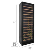 Allavino - Reserva Series 67 Bottle 71" Tall Single Zone Black Shallow Wine Refrigerator with Wood Front Shelves