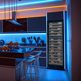 Allavino - Reserva Series 67 Bottle 71" Tall Dual Zone Black Shallow Wine Refrigerator with Wood Shelf Fronts
