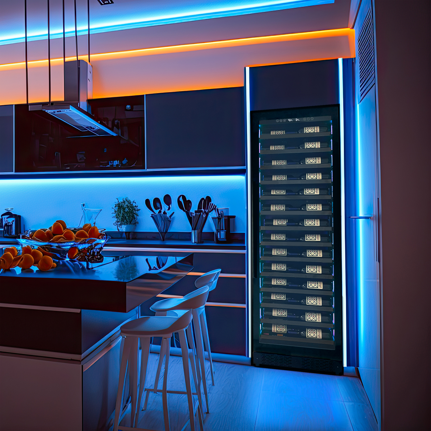 Allavino - Reserva Series 67 Bottle 71" Tall Single Zone Black Shallow Wine Refrigerator Console