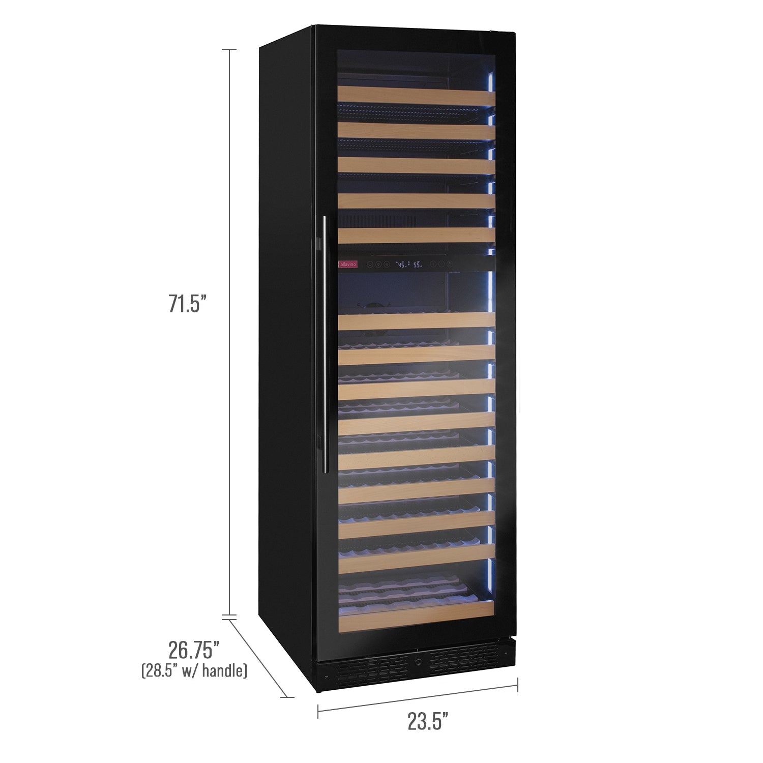 Allavino - Reserva Series 172 Bottle Dual Zone Built-in Wine Refrigerator with Black Glass Door